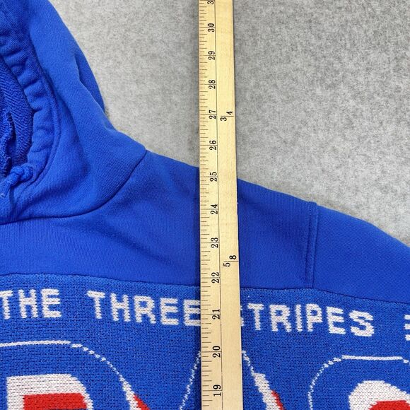 Adidas Originals Real Scarf Hoodie Blue Adult Medium M Pullover Knit ED7008 READ - Picture 9 of 12